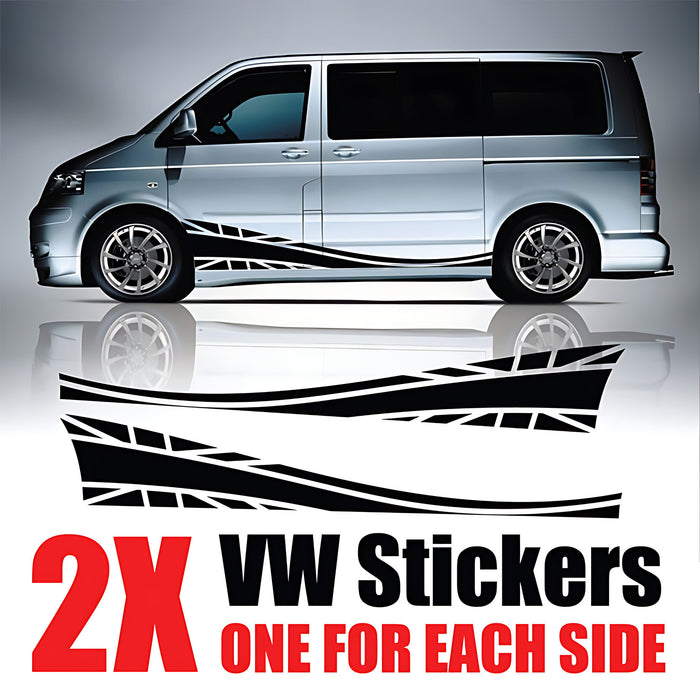 VW Transporter Union Jack Side Stripes – Single Colour UK Flag Graphics