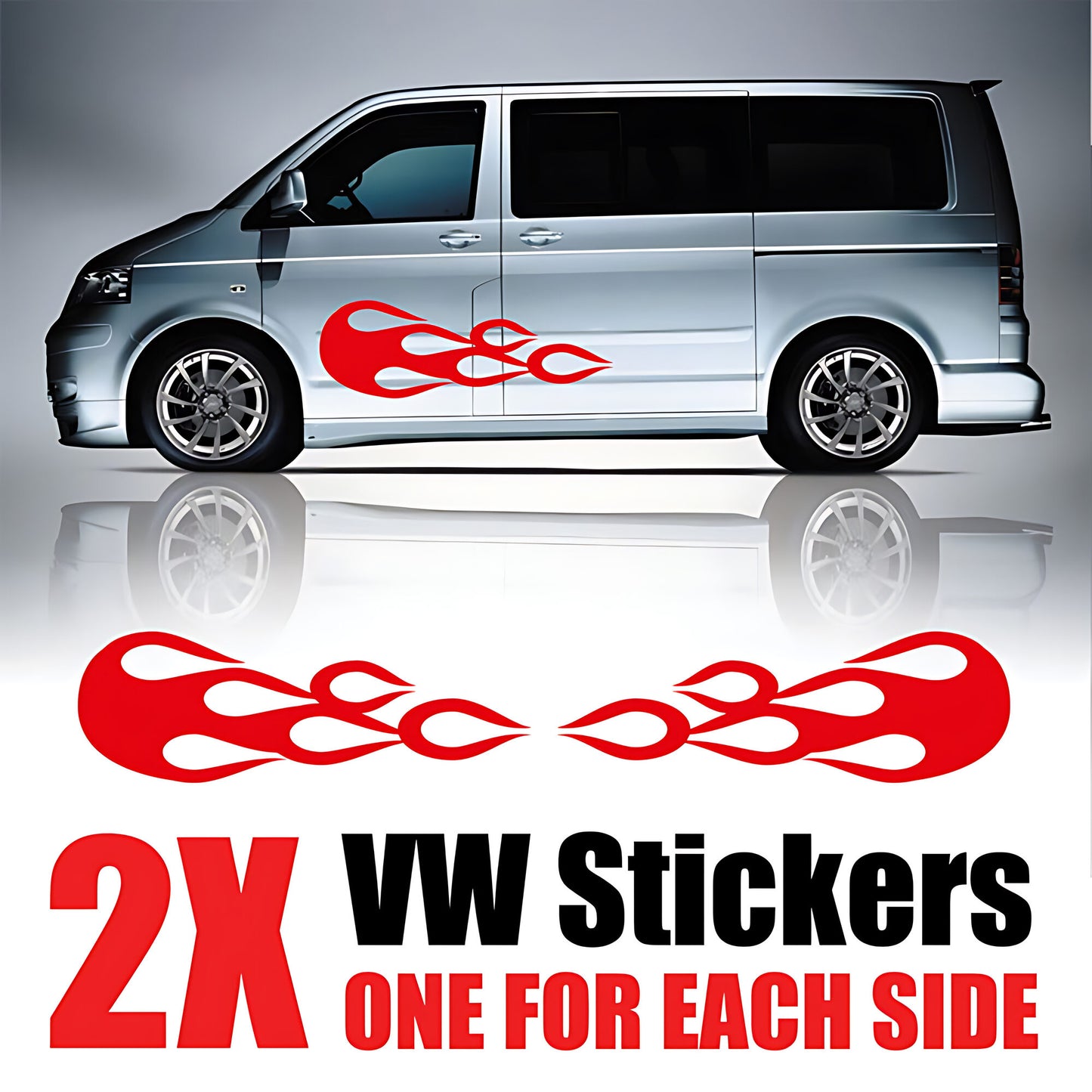 VW Transporter T6.1 Flame Side Stripes – Premium Van Graphics Kit