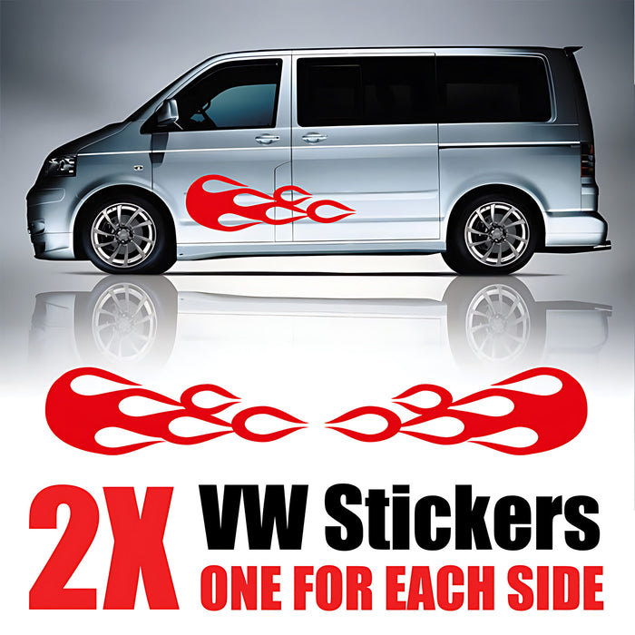 VW Transporter T6.1 Flame Side Stripes – Premium Van Graphics Kit