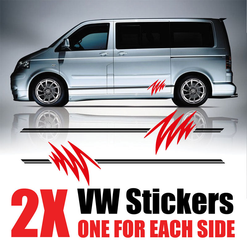 vw transporter decal stripe feature