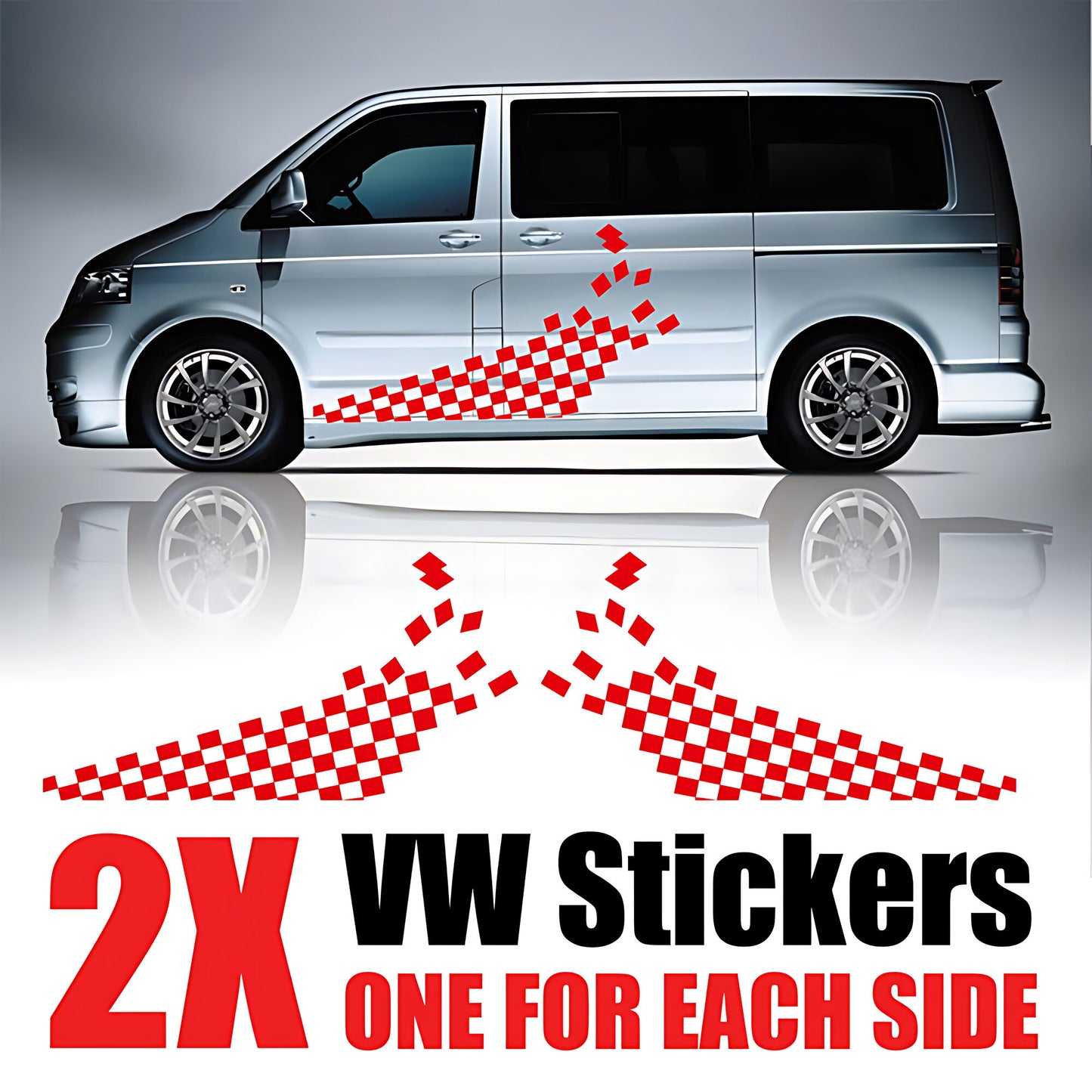 VW Transporter Chequered Scatter Panel Graphic – Motorsport Van Decal