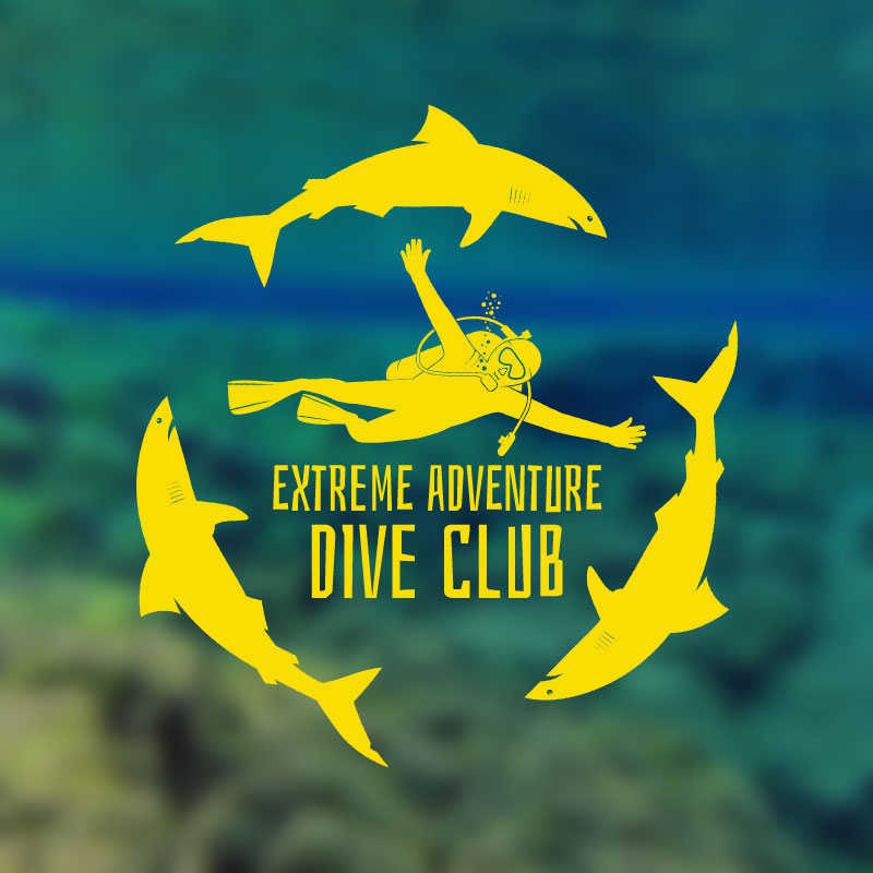 scuba diving club wall sticker