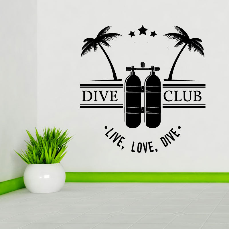 underwater scuba diver wall sticker
