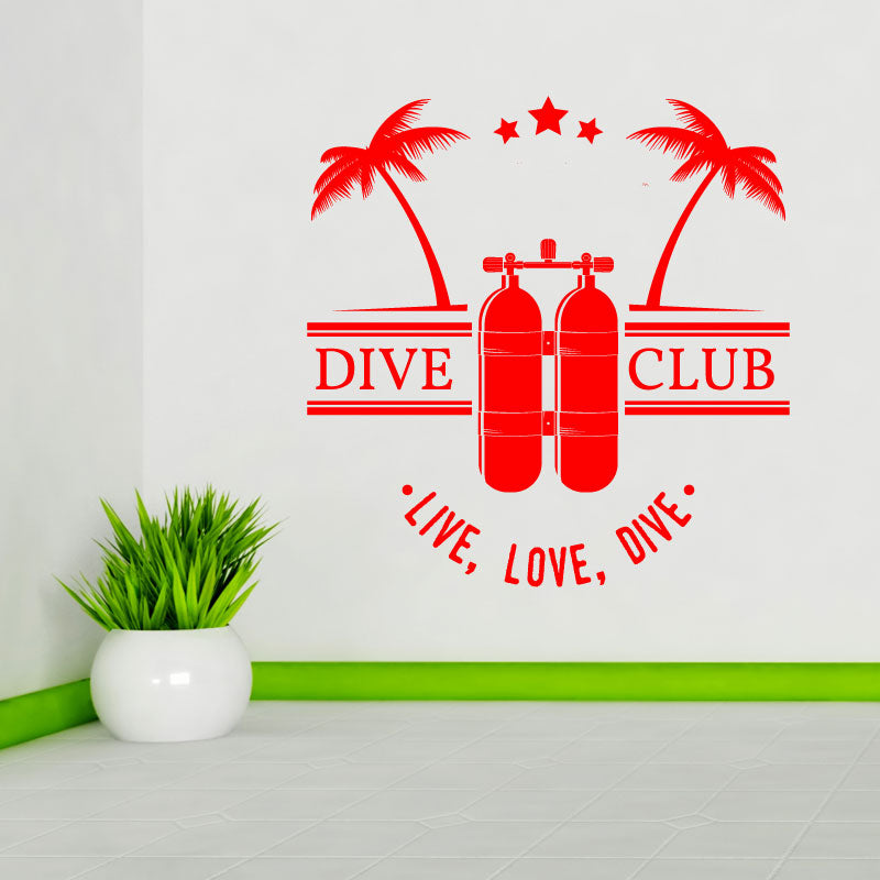 underwater scuba diver wall sticker