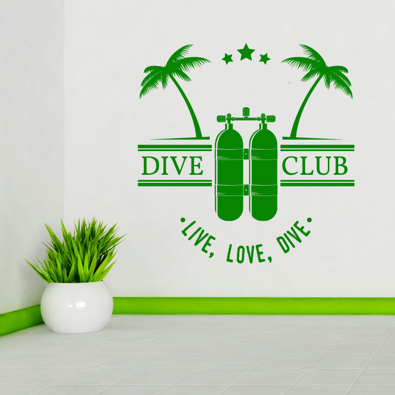 underwater scuba diver wall sticker