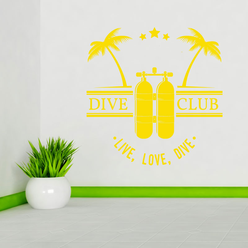 underwater scuba diver wall sticker