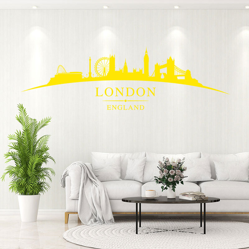 london city skyline scenic decals home office wall
