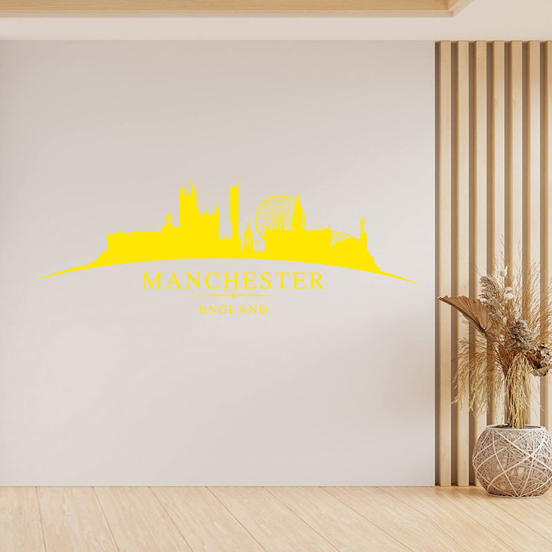manchester skyline silhouette sticker statement
