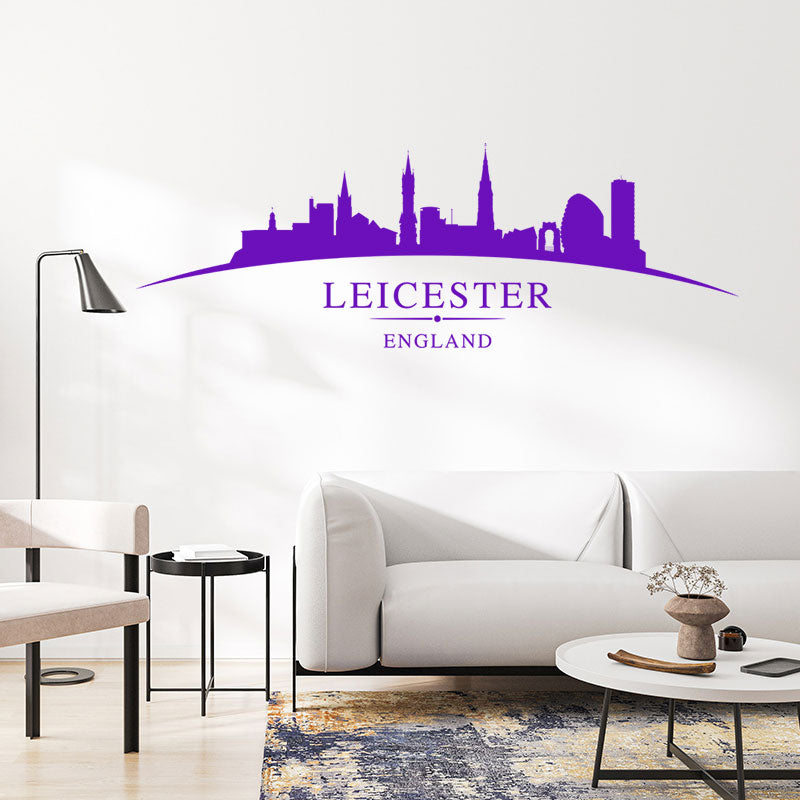 leicester city skyline decals cityscape room