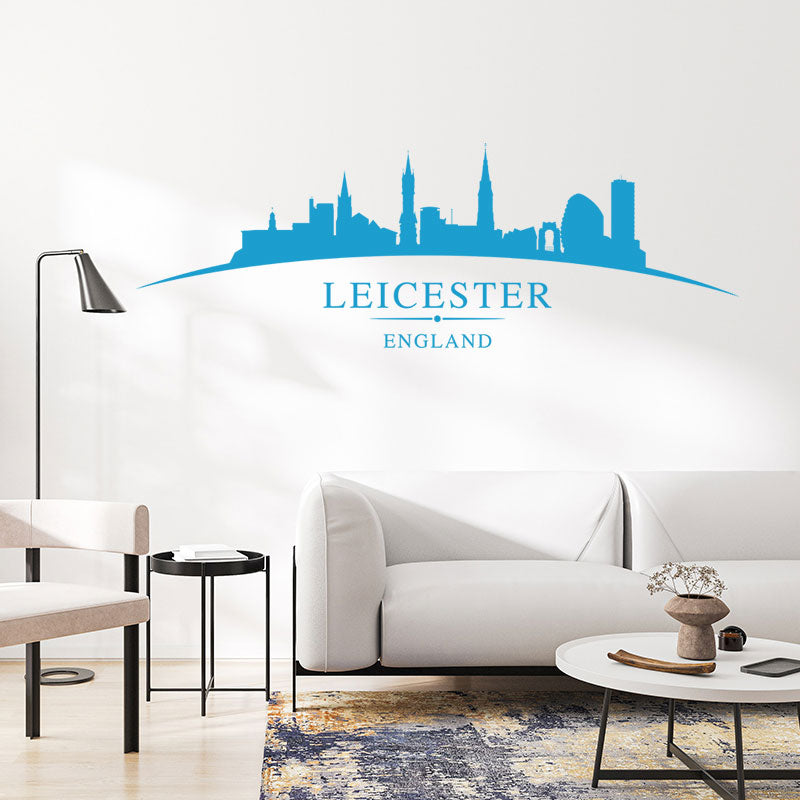 leicester city skyline decals cityscape room