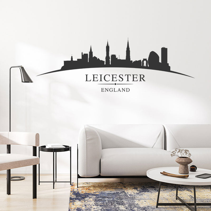 leicester city skyline decals cityscape room