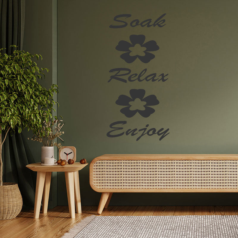 soak relax enjoy bathroom sticker