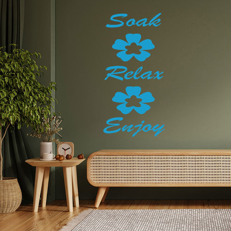 soak relax enjoy bathroom sticker