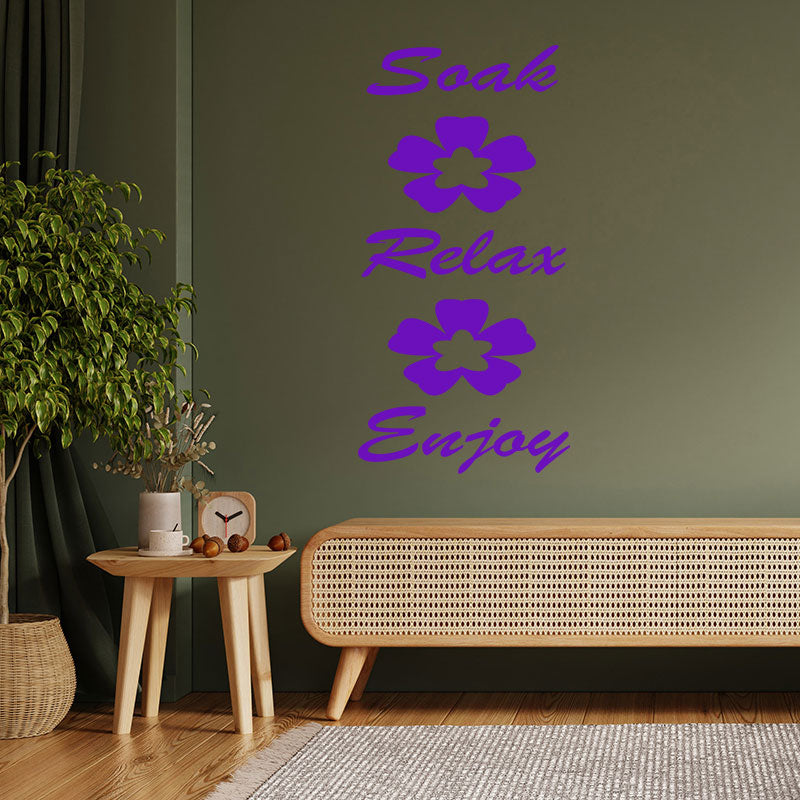 soak relax enjoy bathroom sticker