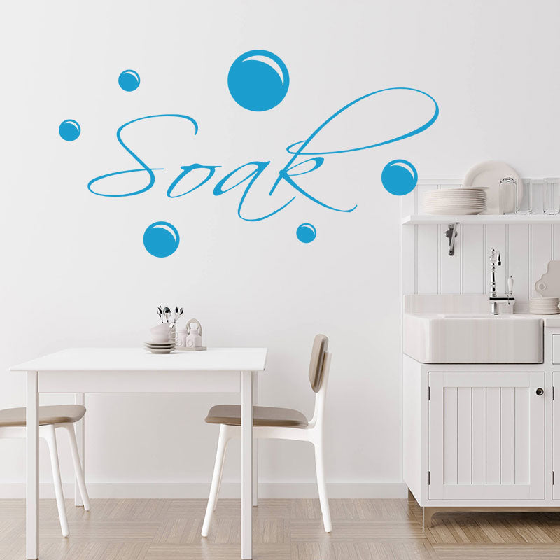 soak bubbles bathroom sticker