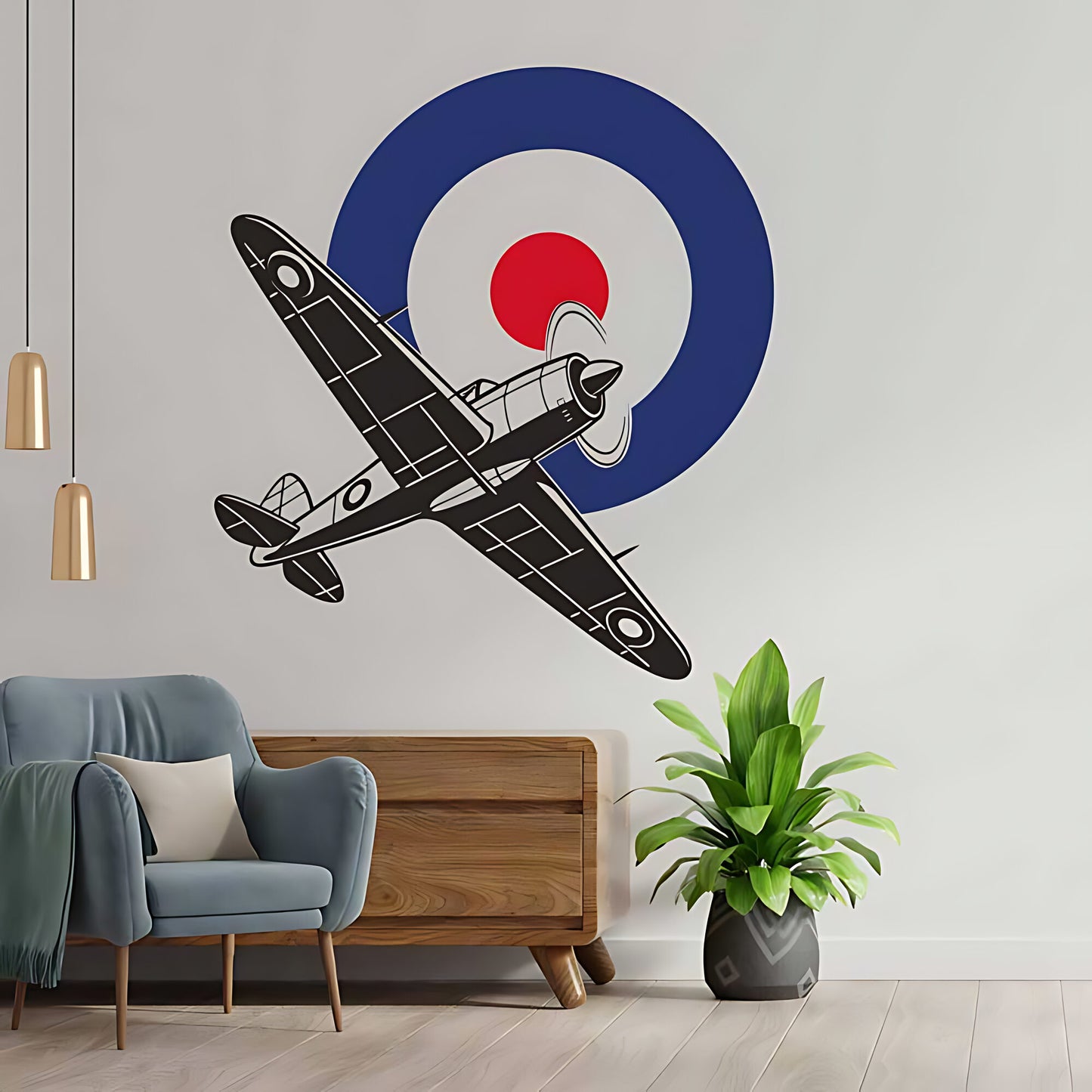 Spitfire RAF Roundel Wall Sticker - Military Decal