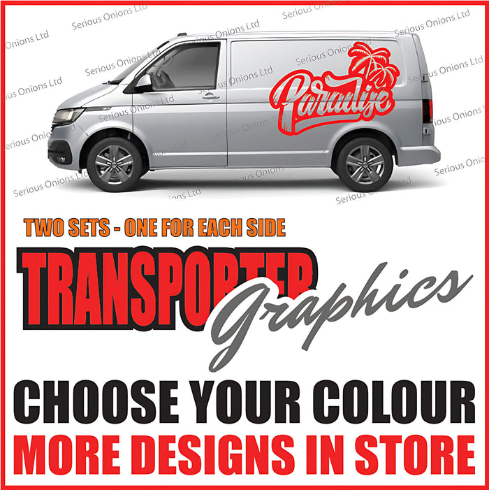 VW Transporter Paradise Side Graphics Stickers and Decals