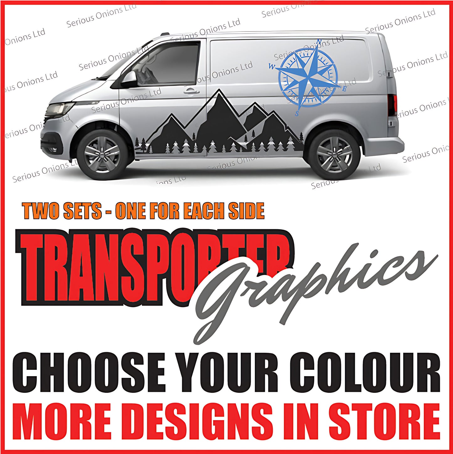 VW Transporter T6.1 Mountain Compass Side Stripes – Premium Adventure Graphics