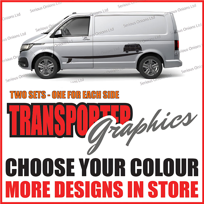 VW Transporter Long Line Stripe with Van Icon Stickers and Decals