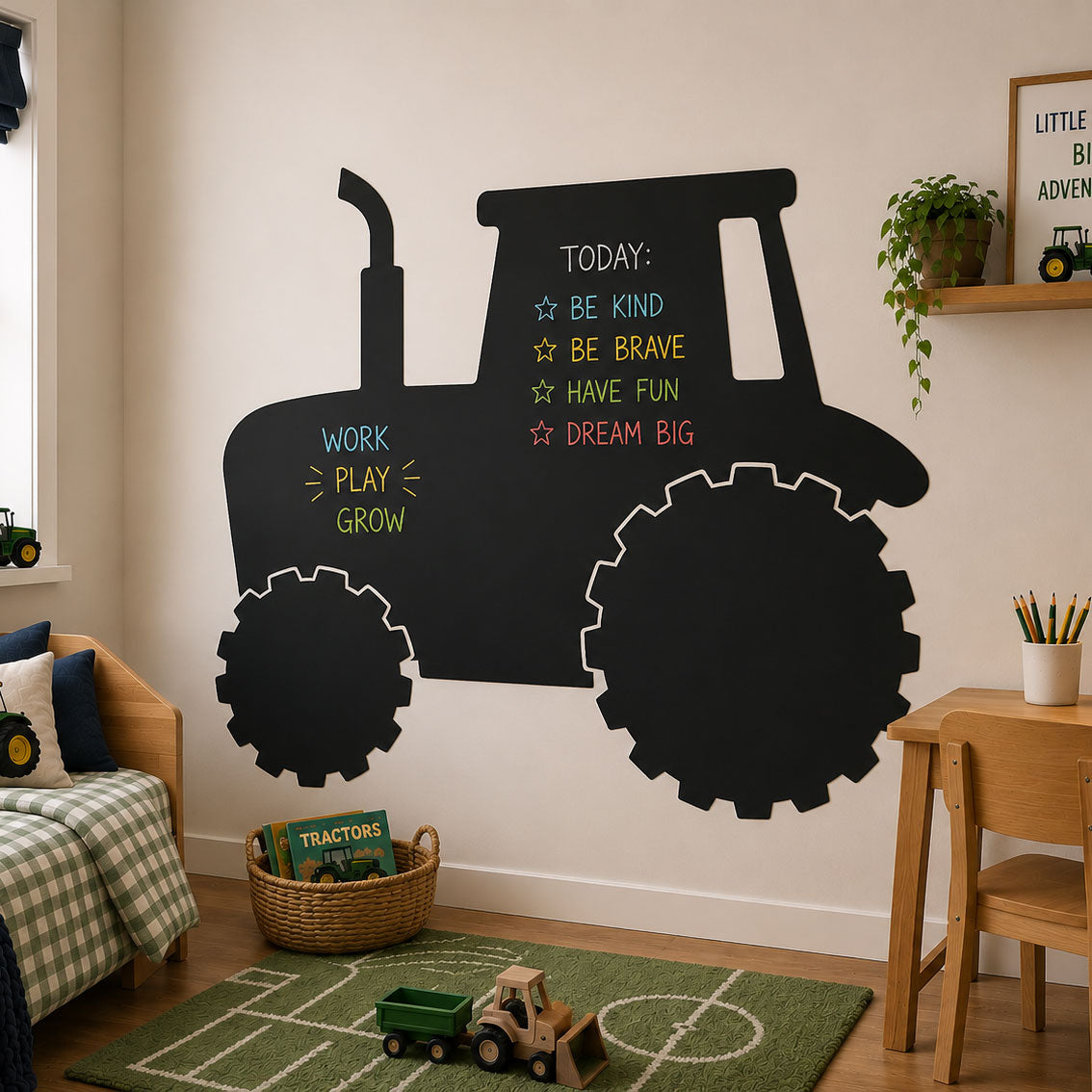 Tractor Chalkboard Wall Sticker for Kids Bedrooms