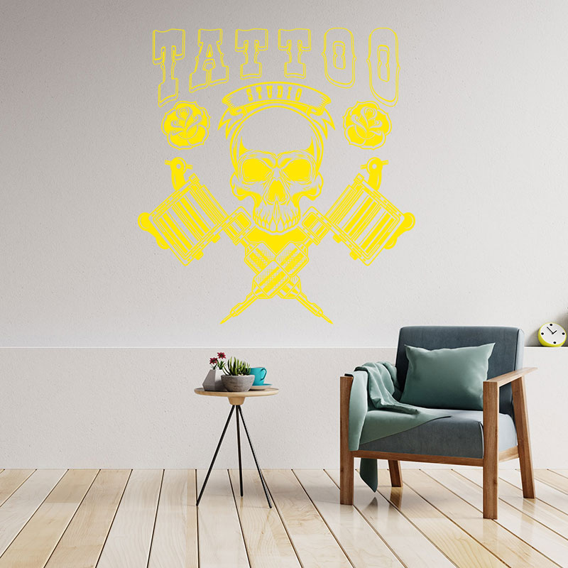 skull graphic with wall sticker