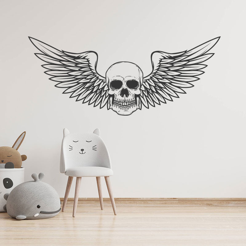 tattoo parlour skull and quote wall sticker