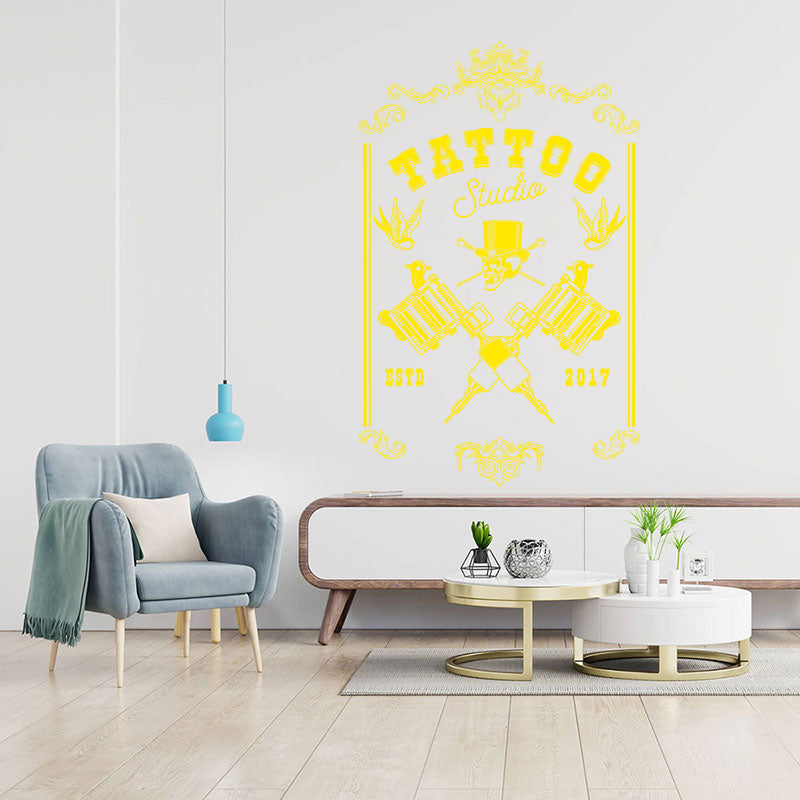 tattoo parlour skull art wall sticker
