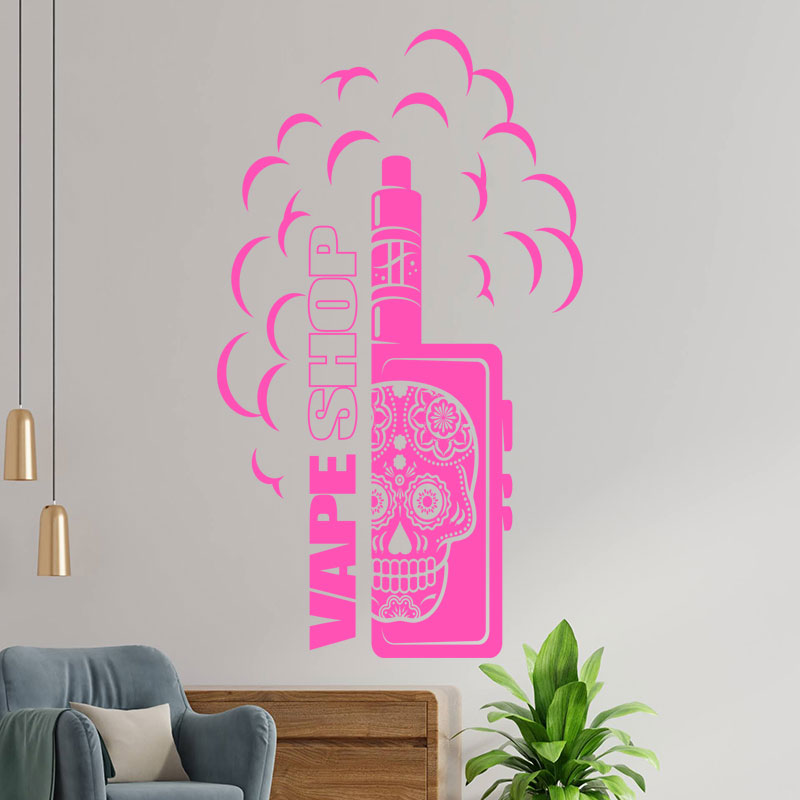 vape shop window decal with wall sticker