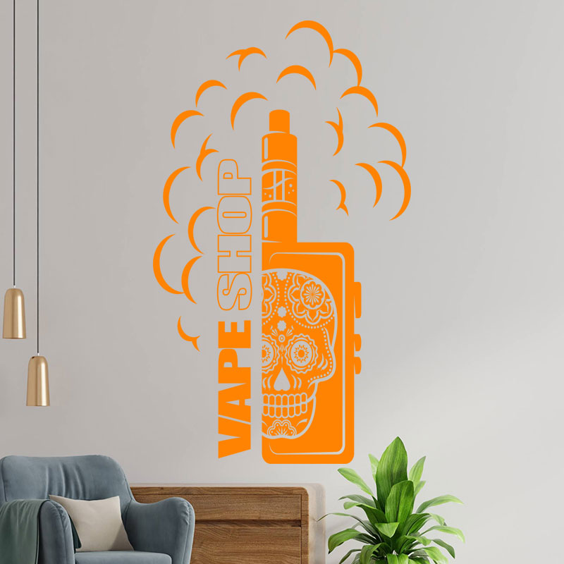 vape shop window decal with wall sticker