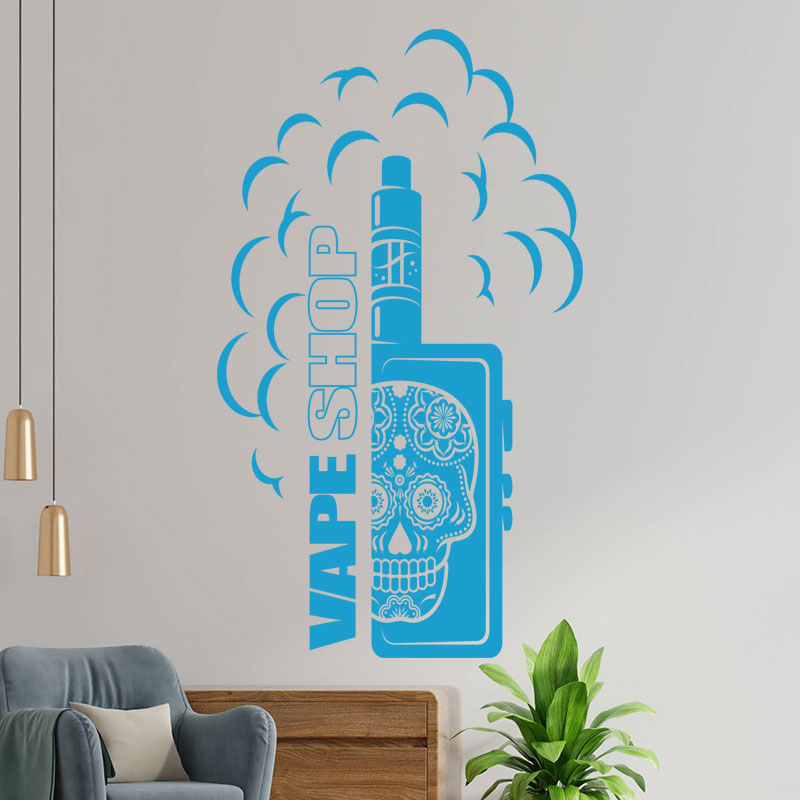 vape shop window decal with wall sticker