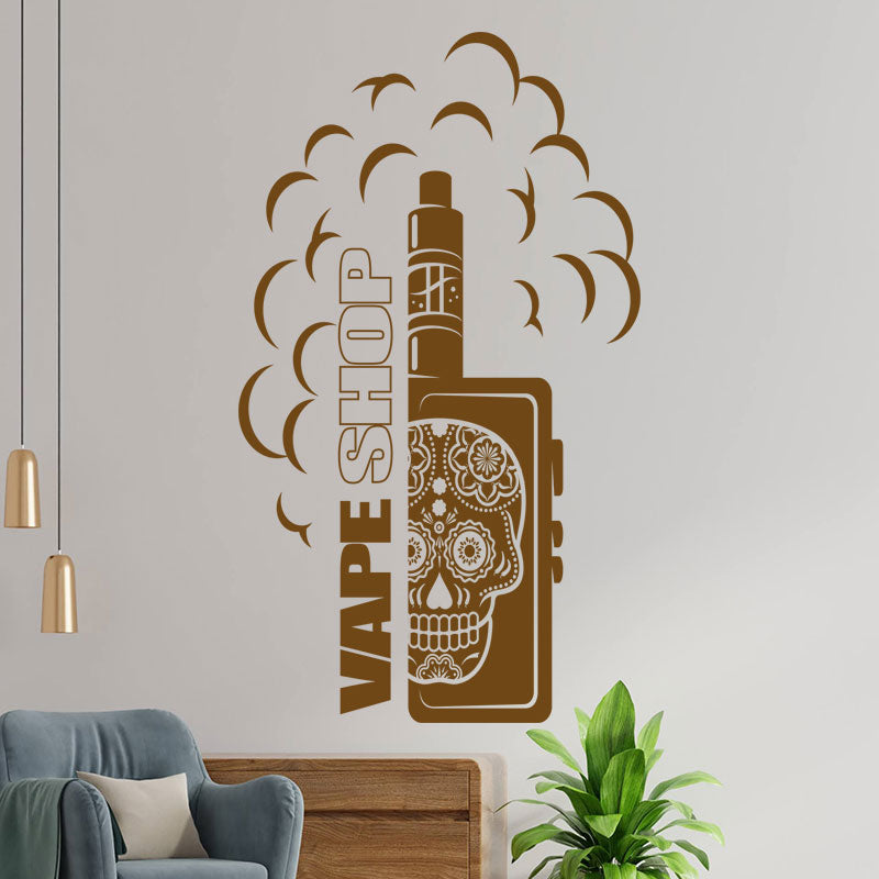 vape shop window decal with wall sticker