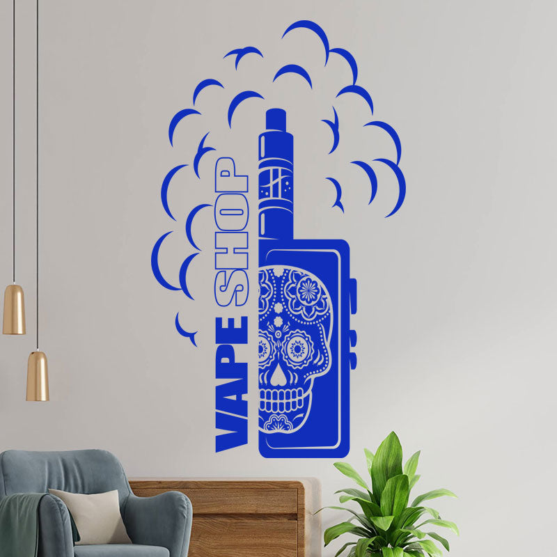 vape shop window decal with wall sticker