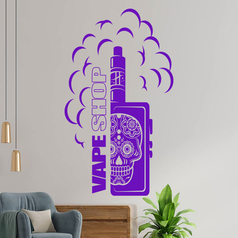 vape shop window decal with wall sticker