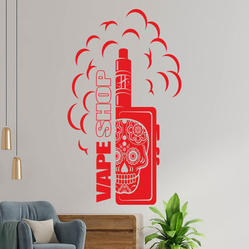 vape shop window decal with wall sticker