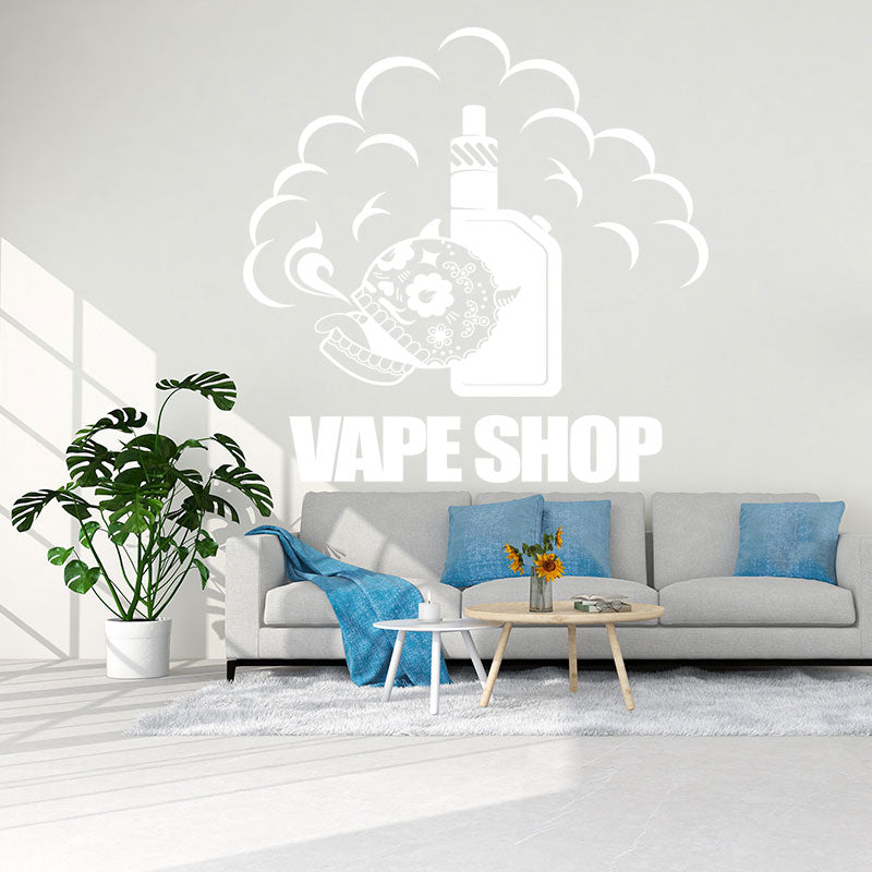 trendy vape shop quote wall sticker