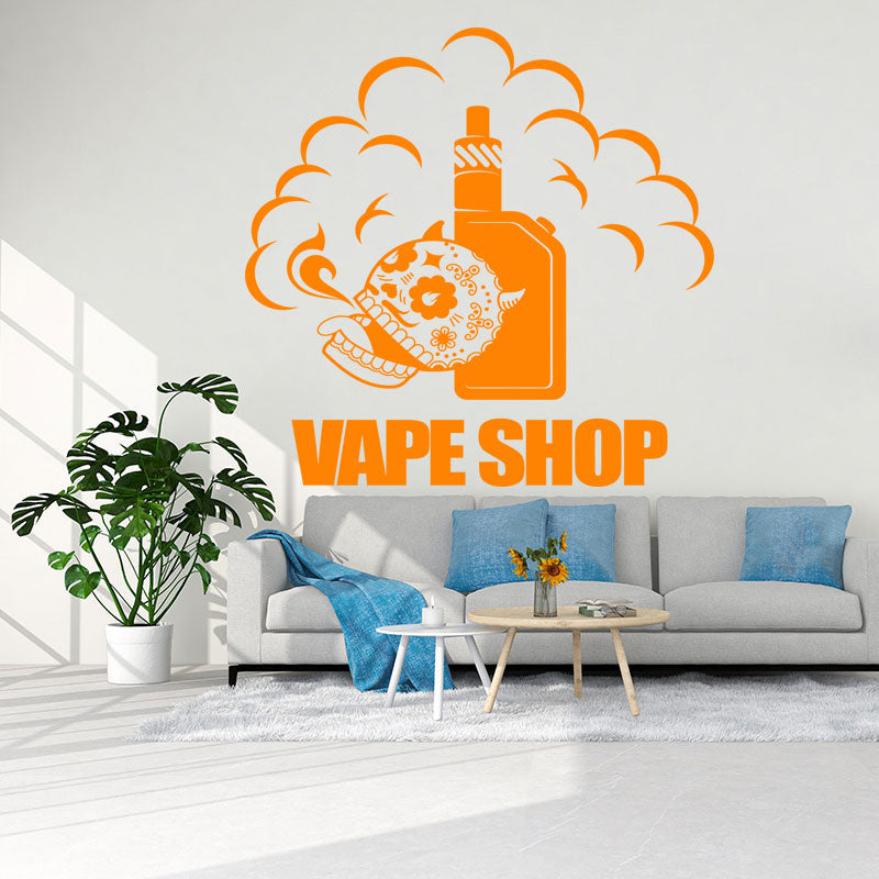 trendy vape shop quote wall sticker