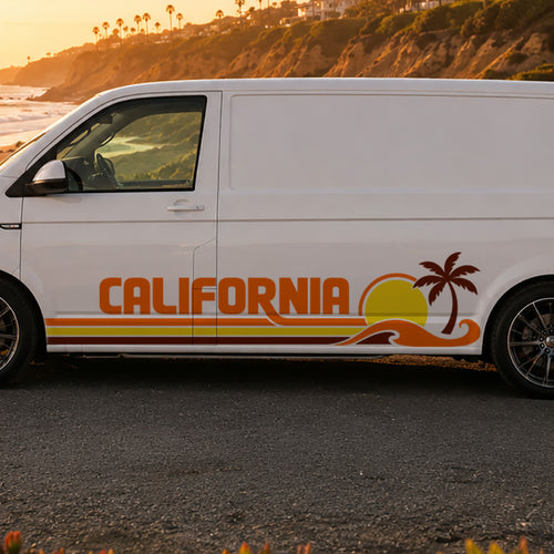 Retro California VW Camper Graphics – Vintage Side Stripe Decals