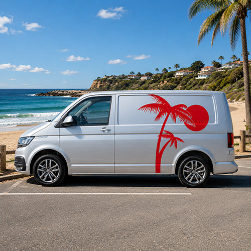 VW Transporter Palm Tree Sunset Side Graphics Stickers and Decals