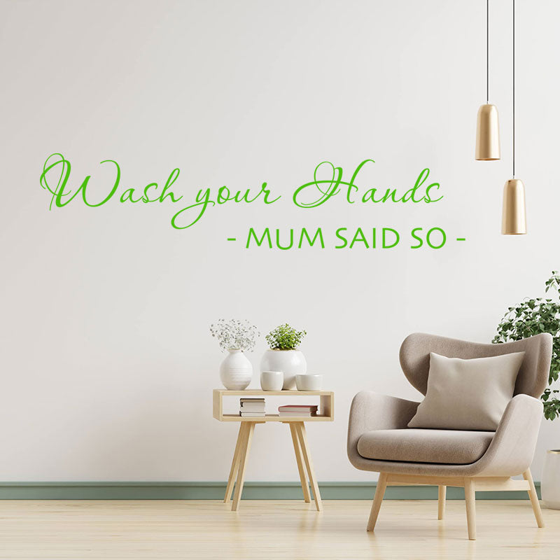 wash your hands bathroom wall sticker