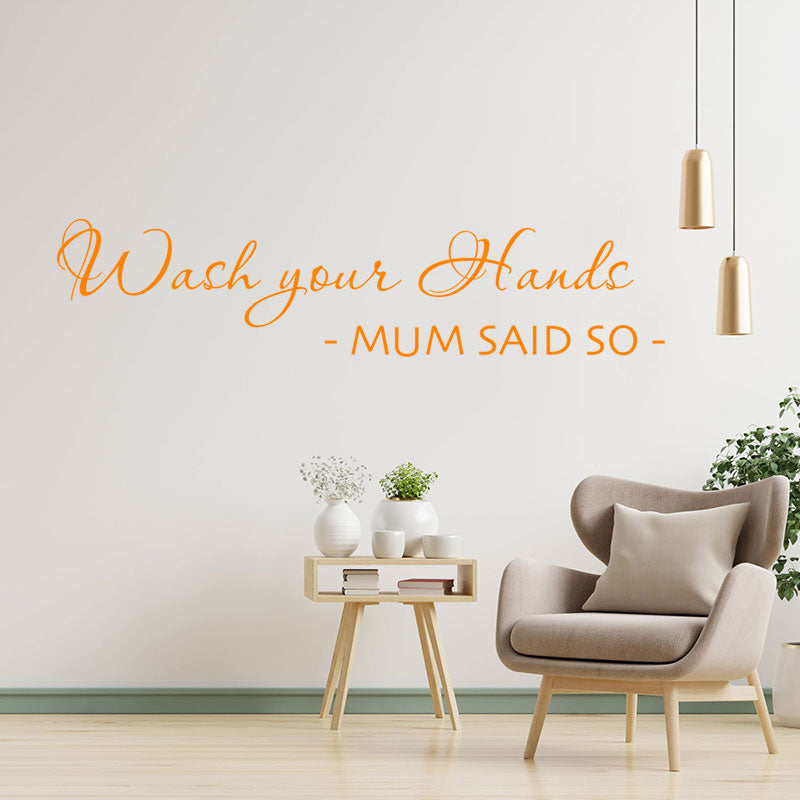 wash your hands bathroom wall sticker