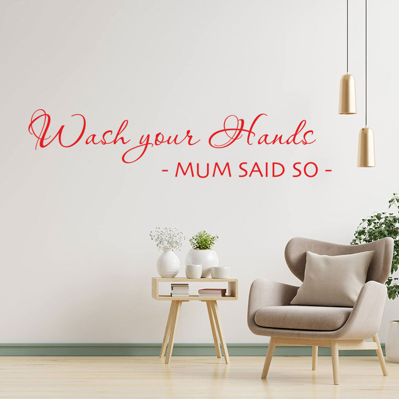wash your hands bathroom wall sticker