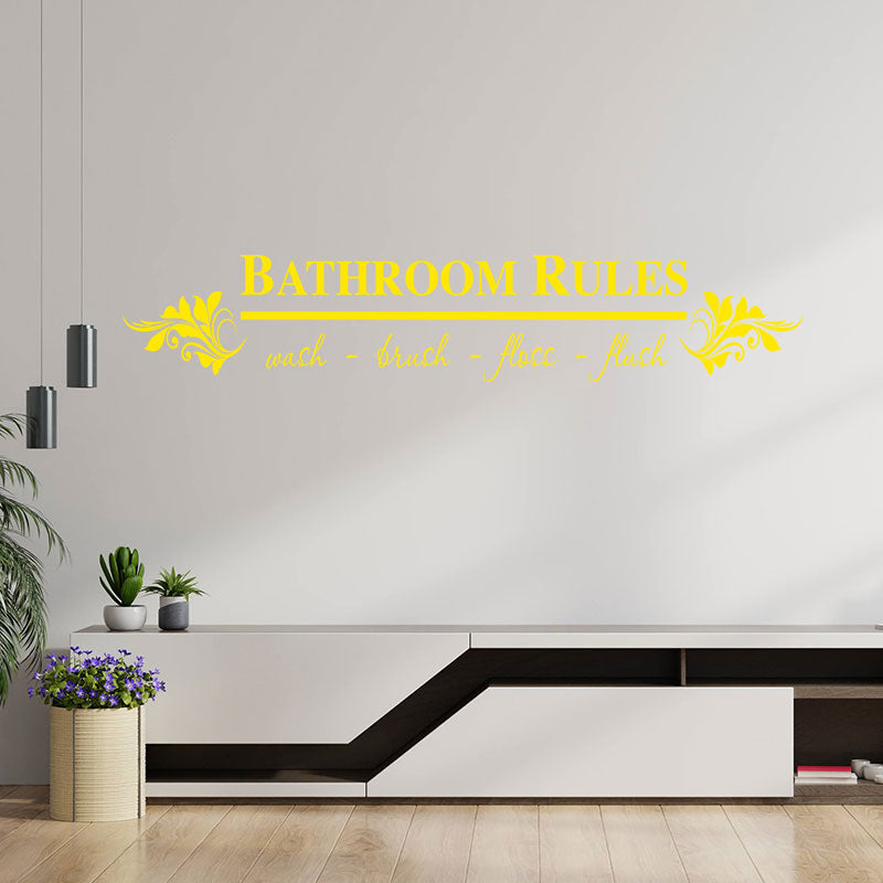 bathroom rules toilet wall sticker