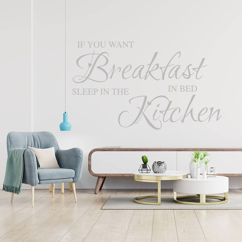 if you want breakfast funny kitchen sticker