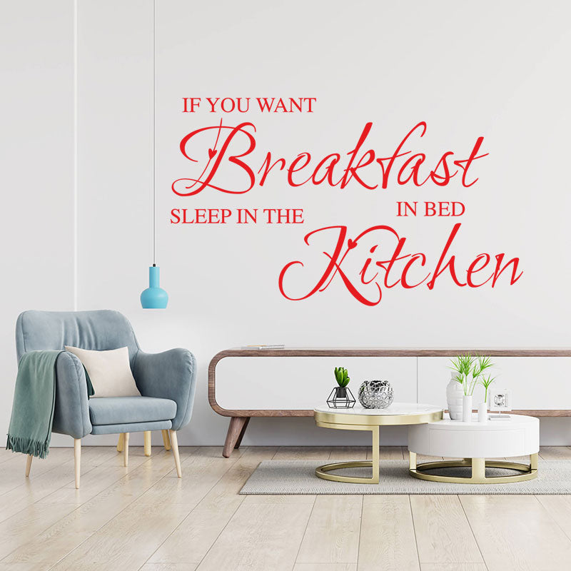 if you want breakfast funny kitchen sticker