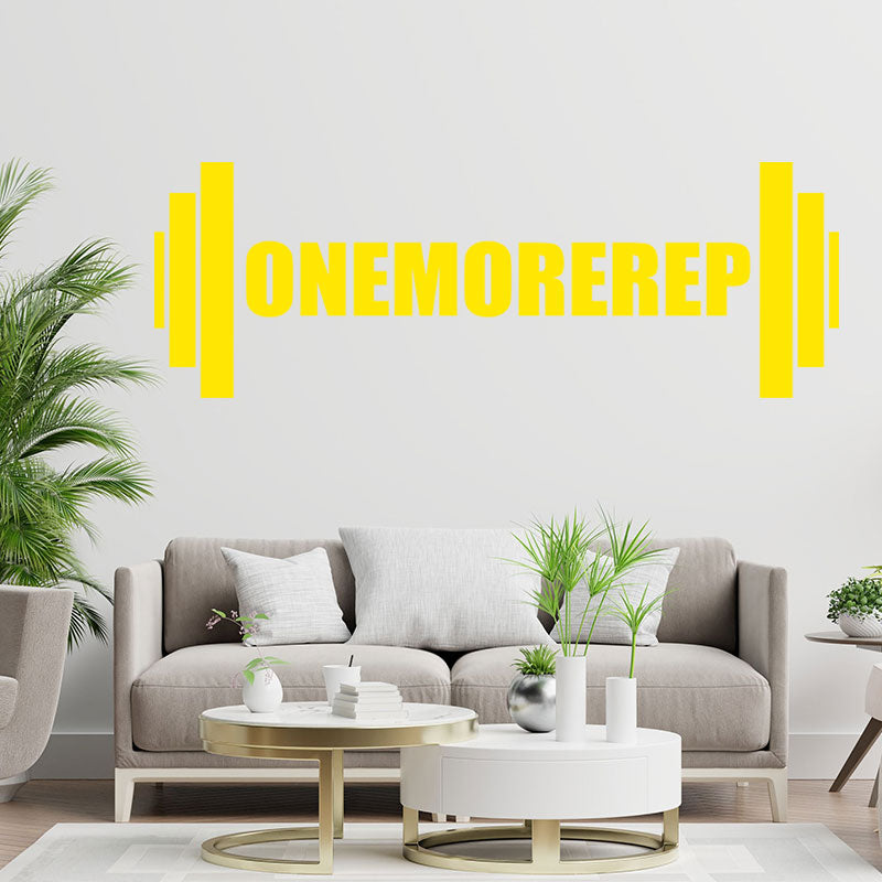 one more rep weightlifting gym fitness motivationa wall sticker