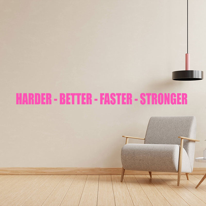 harder better faster stronger sports gym motivatio wall sticker