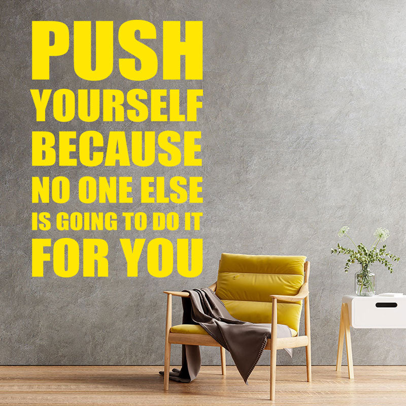 push yourself motivational gym fitness sports wall sticker