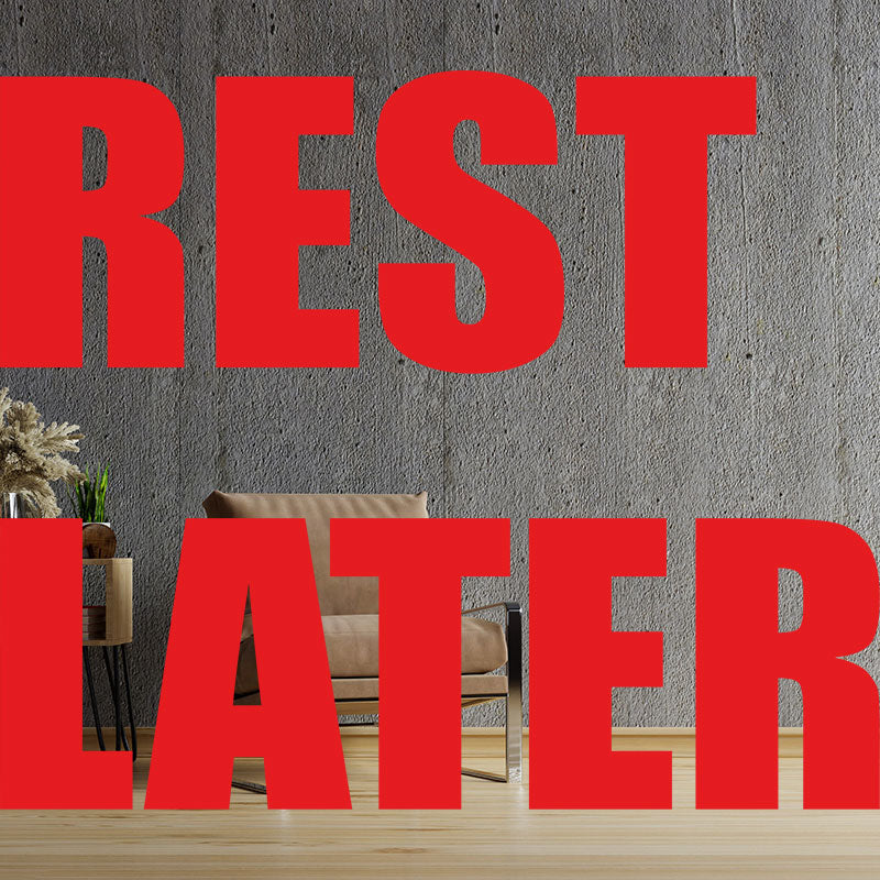 rest later sports motivational quote gym fitness wall sticker