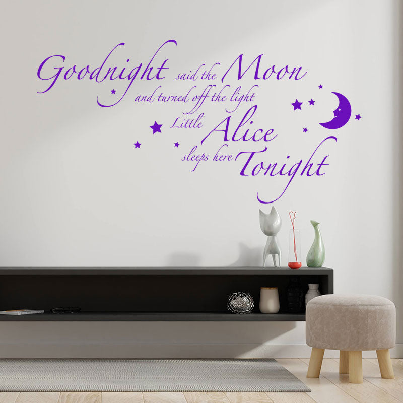 goodnight said the moon wall sticker