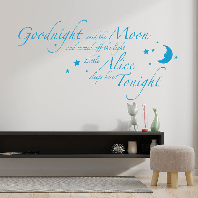 goodnight said the moon wall sticker